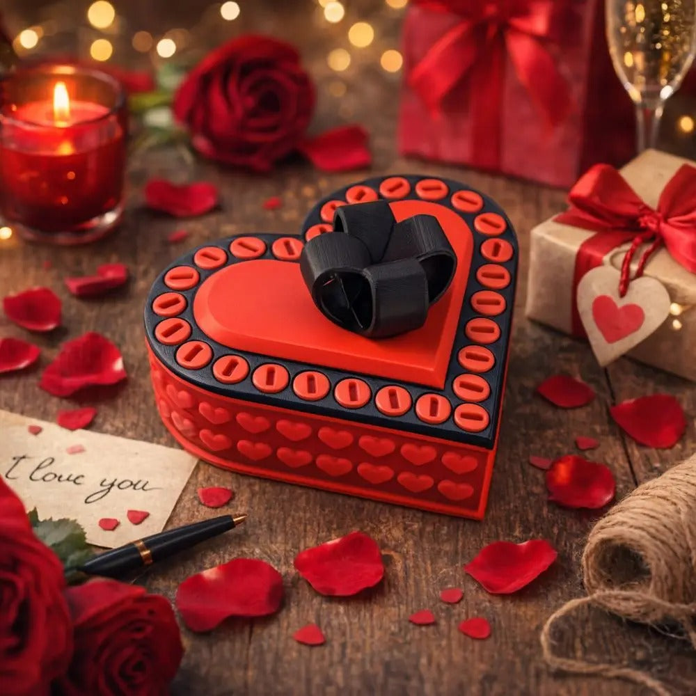 Middle Finger Gift Box - Funny Pop-Up Prank Gift - Red and Black Heart Shaped Romantic Prank Box / 10cm/4" - Shehealth