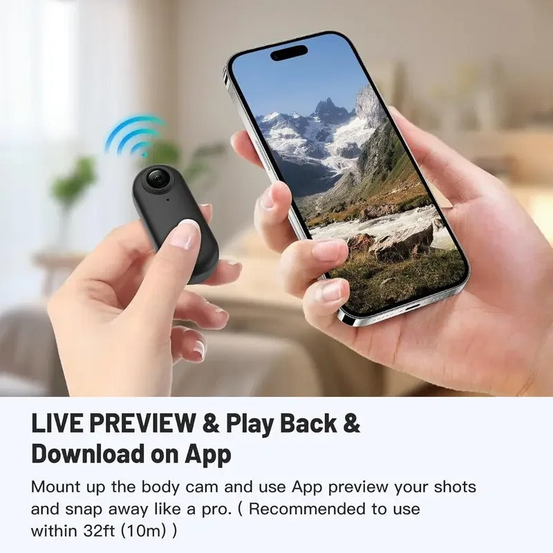 Mini 4K Action Camera For Hands Free POV - Black high end 4K / Without memory card - Shehealth