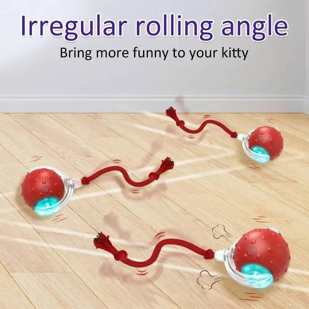 Automatic Cat Ball Toy, Runs When Touched - Red - Shehealth
