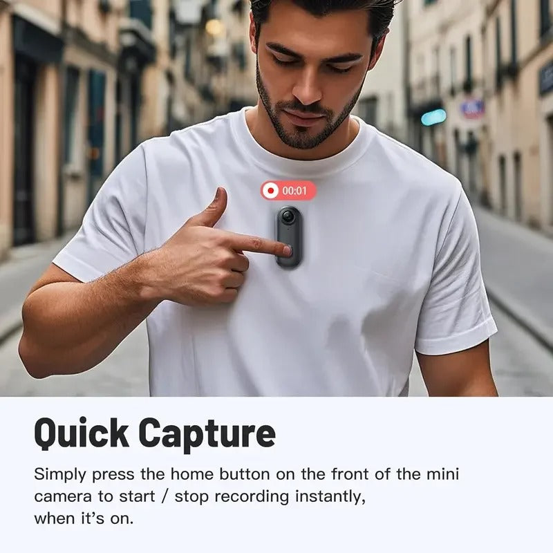 Mini 4K Action Camera For Hands Free POV - Black high end 4K / Without memory card - Shehealth