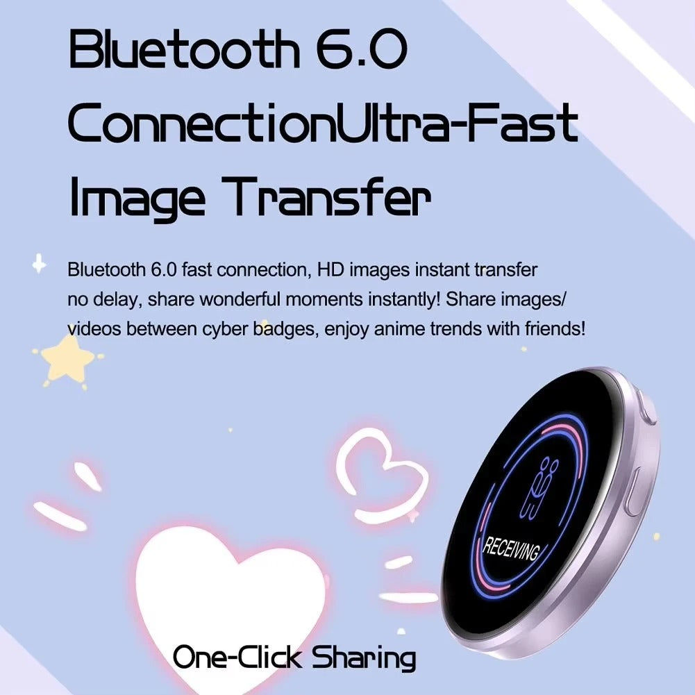 Digital Display Badge, Plays GIFs & Video - Black - Shehealth