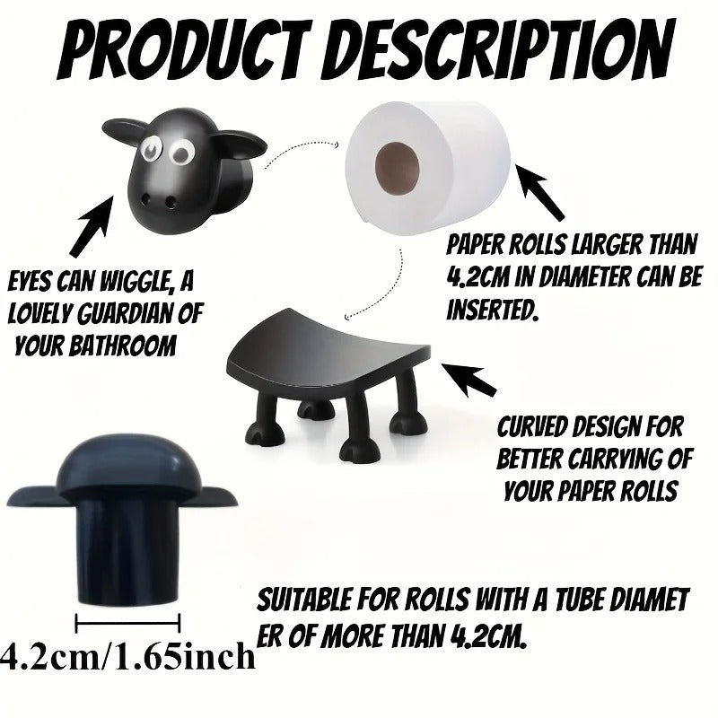 Funny Sheep Toilet Paper Holder - Black / 1PC - Shehealth
