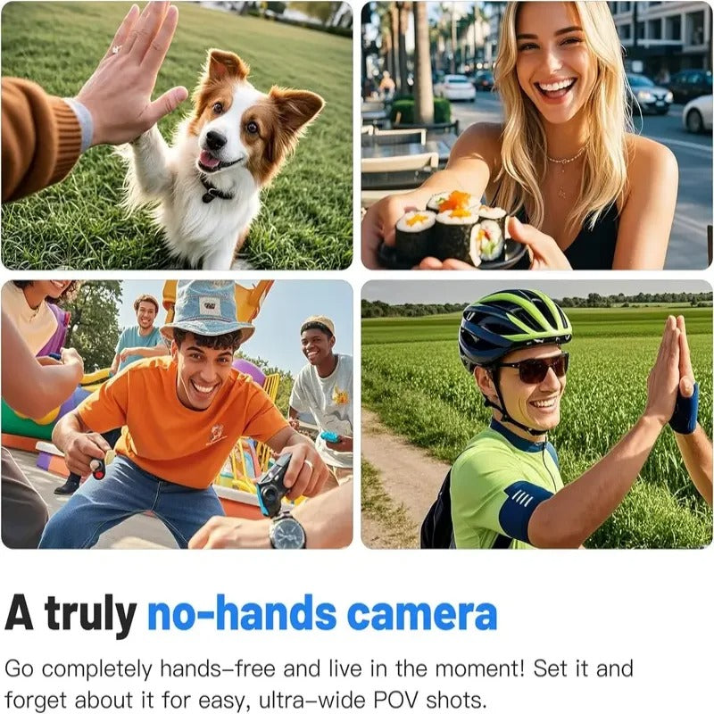 Mini 4K Action Camera For Hands Free POV - Black high end 4K / Without memory card - Shehealth