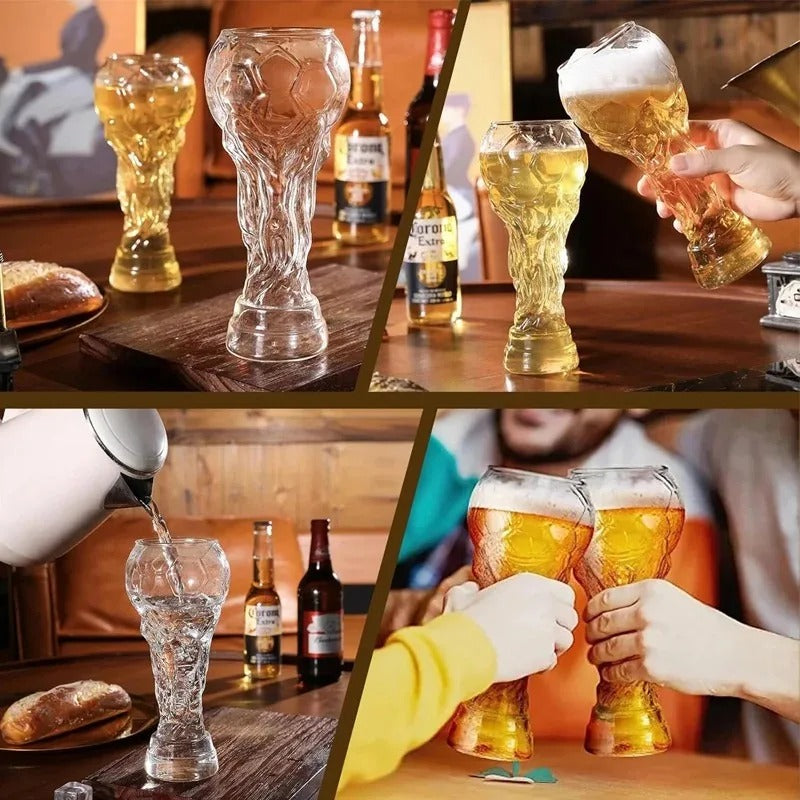 World Cup Trophy Beer Glass, Sculpted Detail