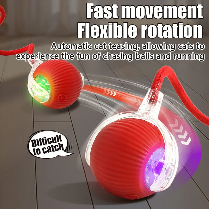 Automatic Cat Ball Toy, Runs When Touched - Red - Shehealth