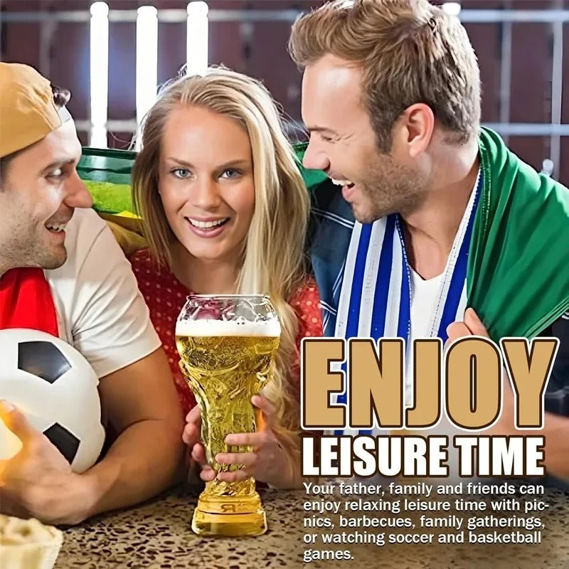 World Cup Trophy Beer Glass, Sculpted Detail