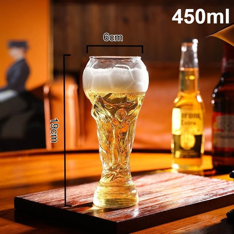 World Cup Trophy Beer Glass, Sculpted Detail