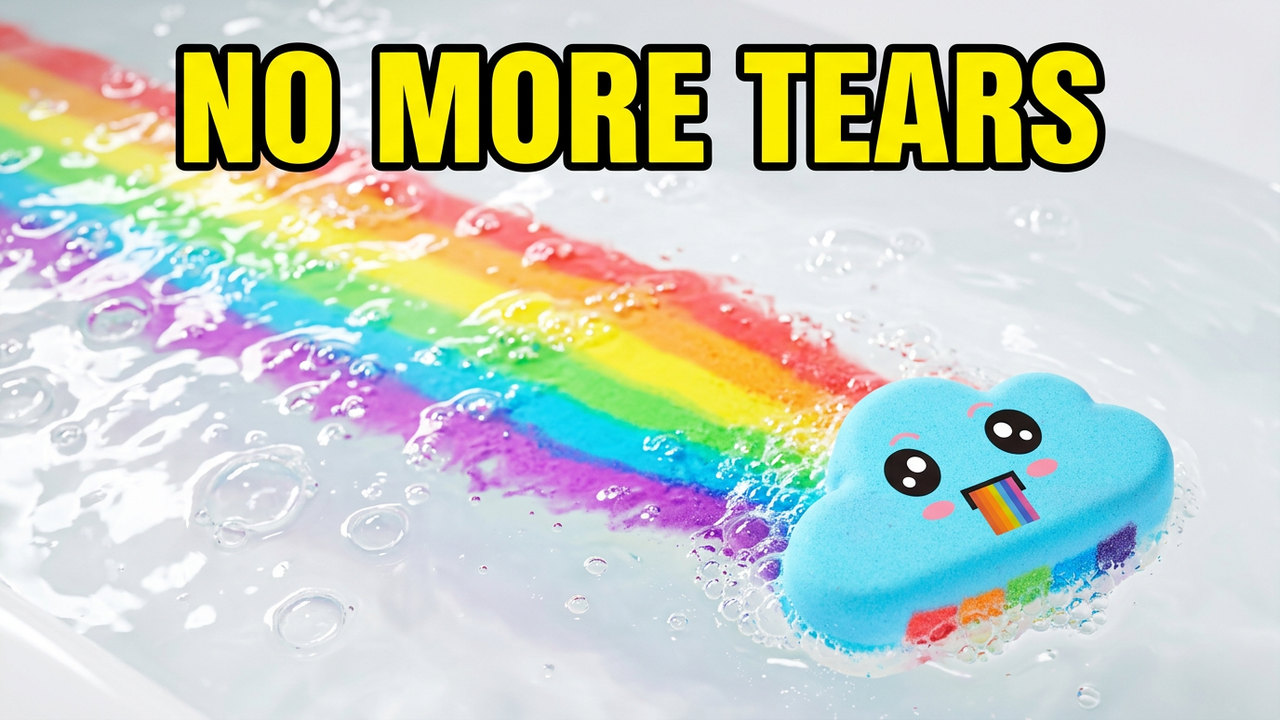 rainbow bath bomb for kids review video